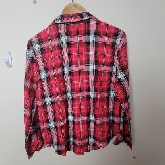 VICTORIA'S SECRET Flannel Plaid Long Pajama Top Small - Picture 5 of 5